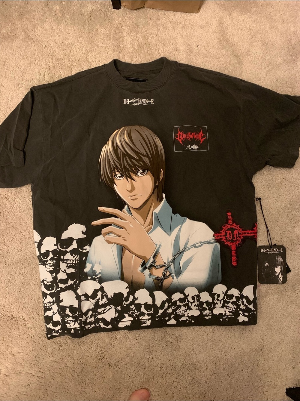 Death Note Black Light Yagami Graphic Tee - Anime Short Sleeve